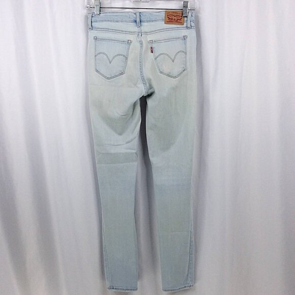 Levis 711 Skinny Distressed Jeans Womens Size 27 Light Wash Denim - Picture 2 of 10